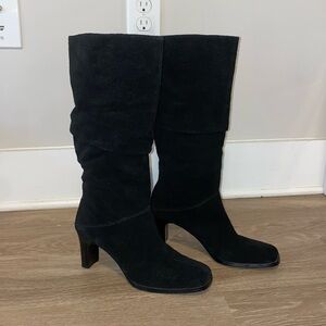 Pelle Moda Black Suede Heeled Boots